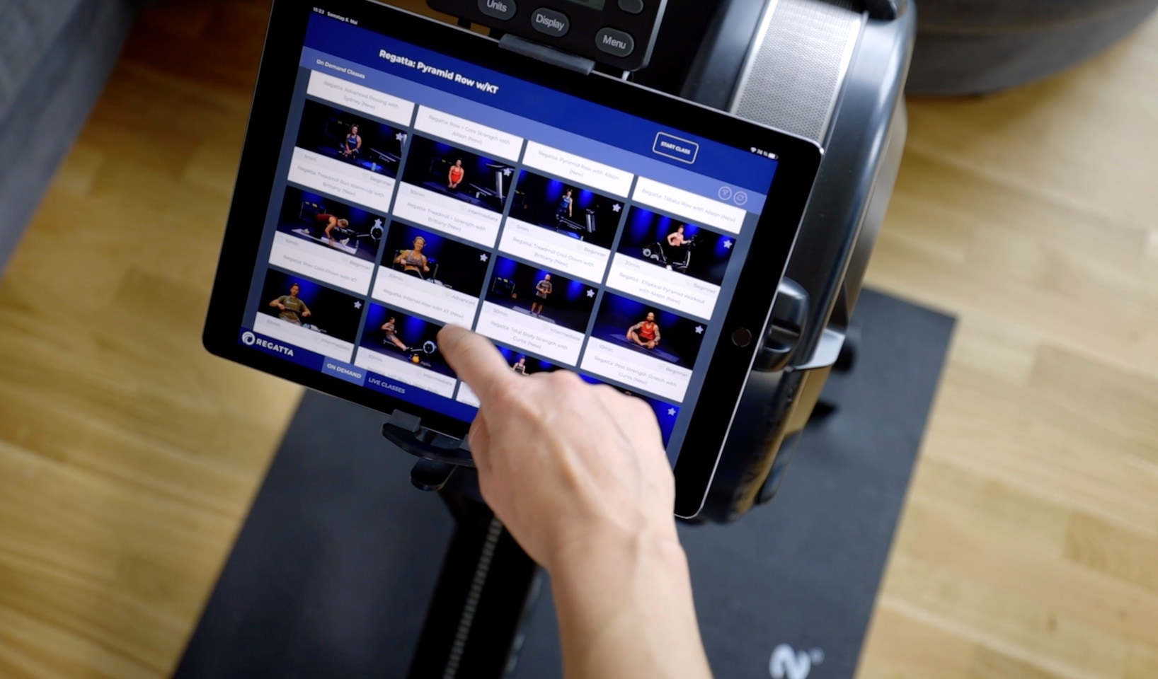 RowErg with device holder